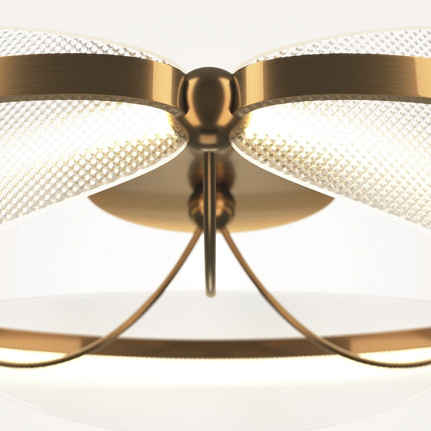 Plafonnier chambre LED blanc & or - forme elliptique AVA