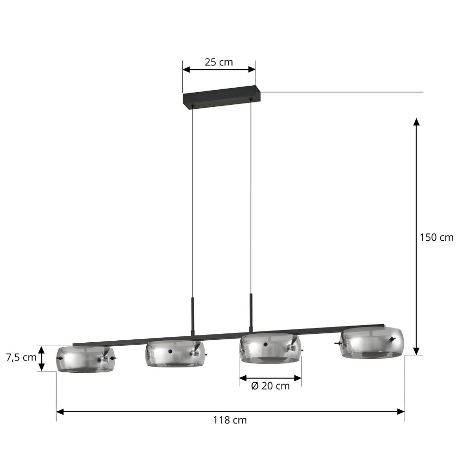 Suspension en verre moderneLED, Martis