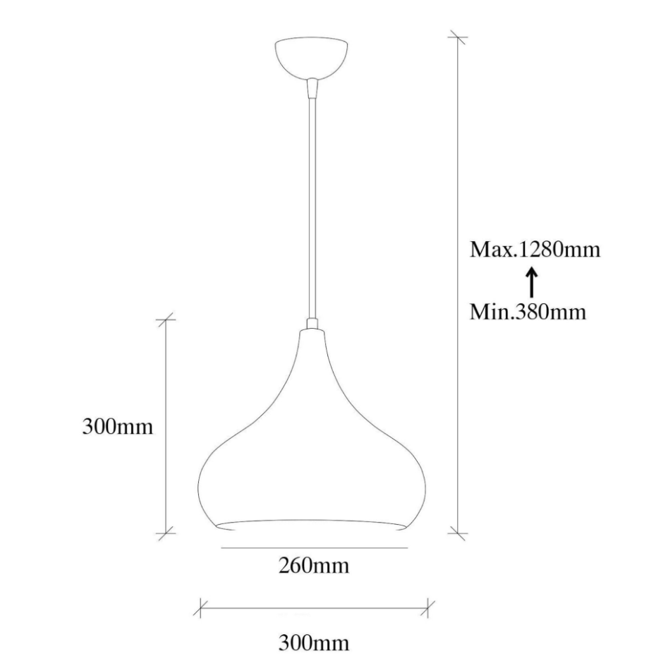 Suspension métal effet cuivre brossé – forme goutte SILE