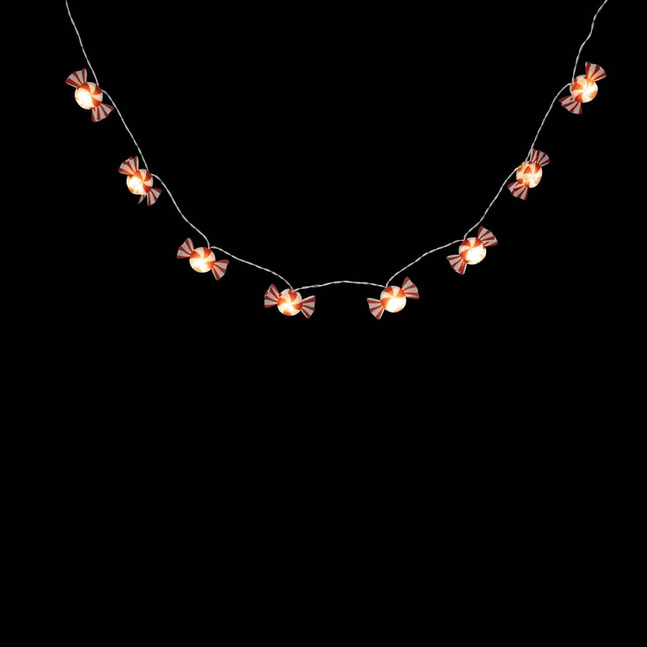 Guirlande bonbons 10 LED blanc chaud L165cm à piles