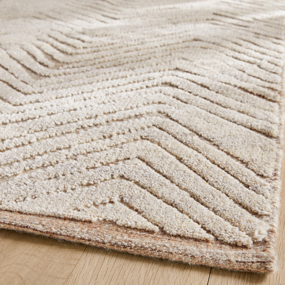 Tapis laine noué main chevrons, Nykare
