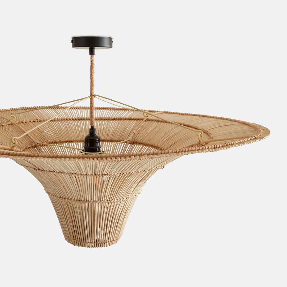 Suspension/plafonnier en rotin Ø80 cm, Junita