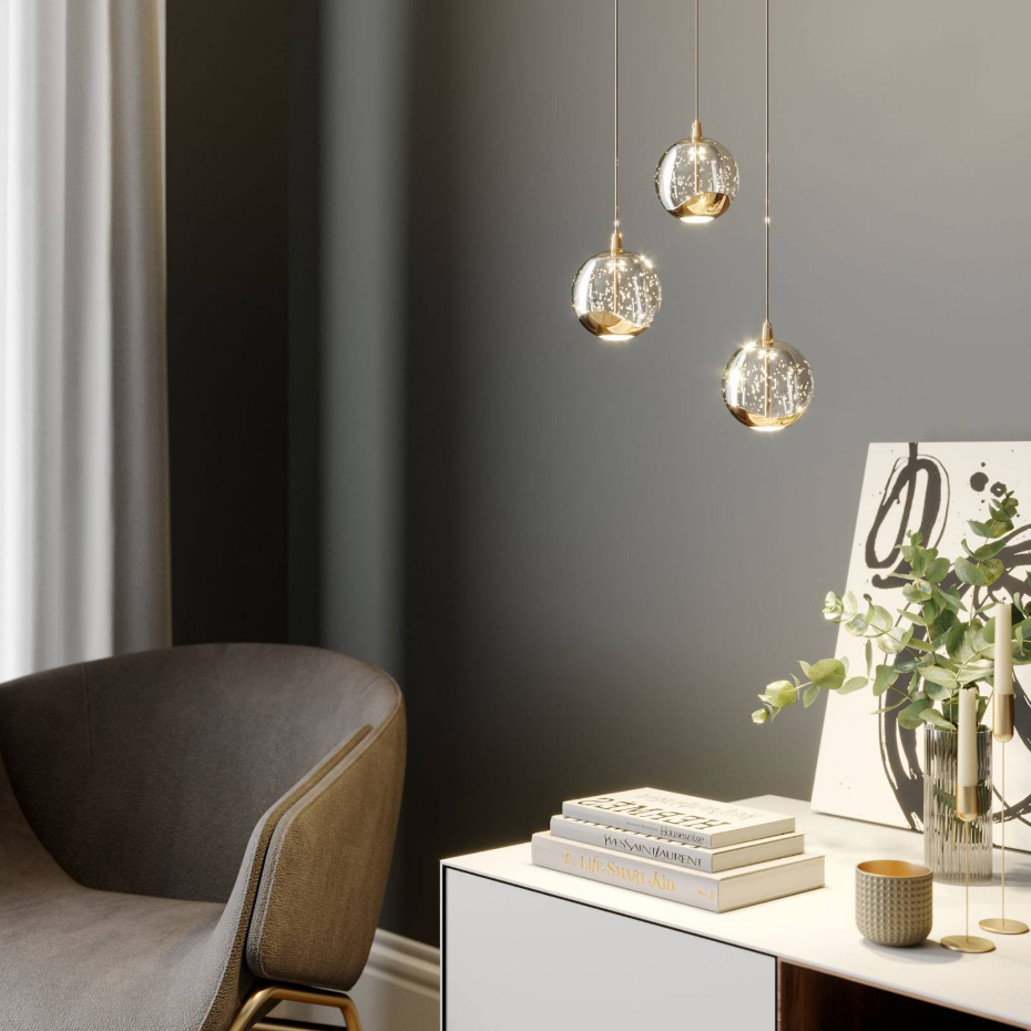 Suspension en verre moderneLED, Hayley