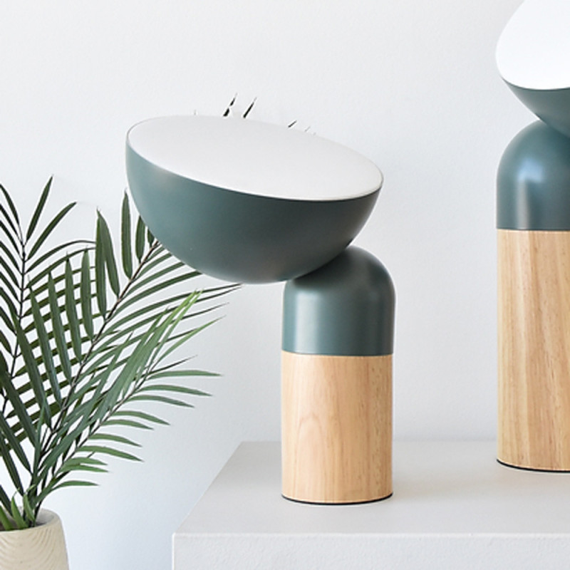 Lampe de table bois et métal Max S vert