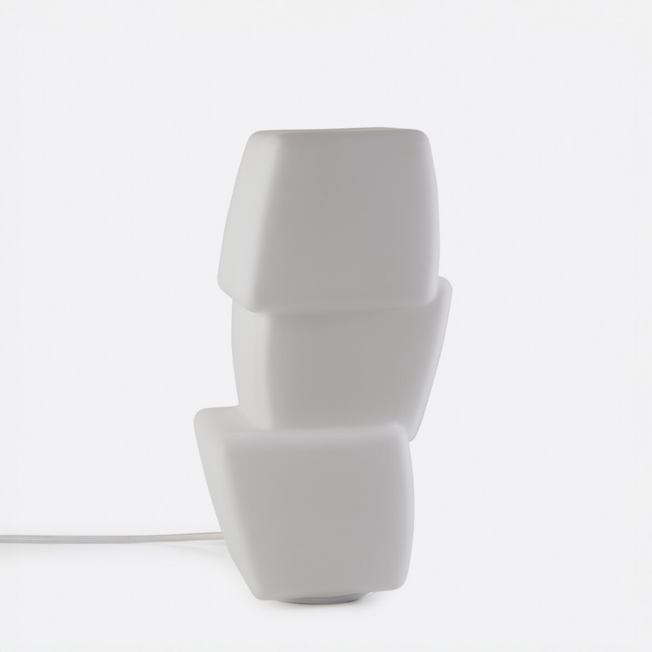 Lampe à poser en verre opaline, ETERA