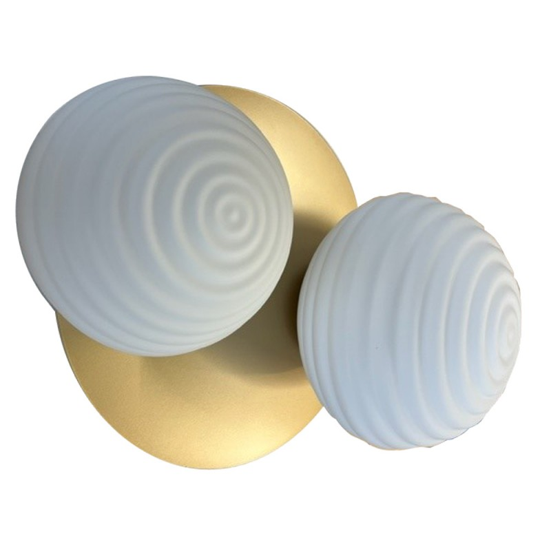 Plafonnier 2 Globes Relief Ciao Laiton Mat