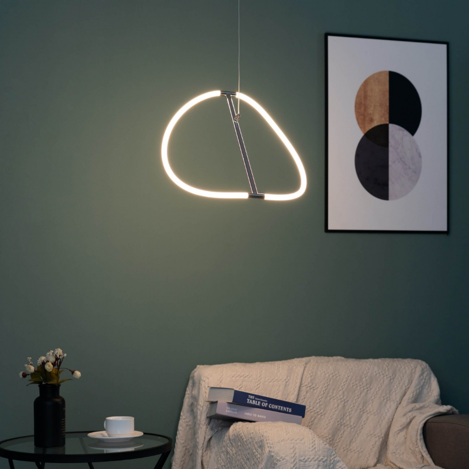 Suspension LED courbe chromée - MOLFARO