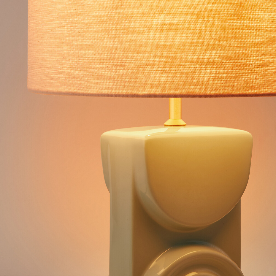 Lampe à poser céramique et lin, Topia