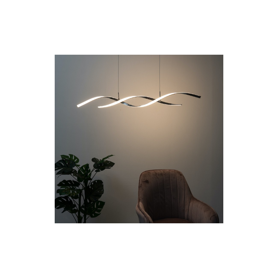 Grande suspension LED avec barres ondulées - GALBA