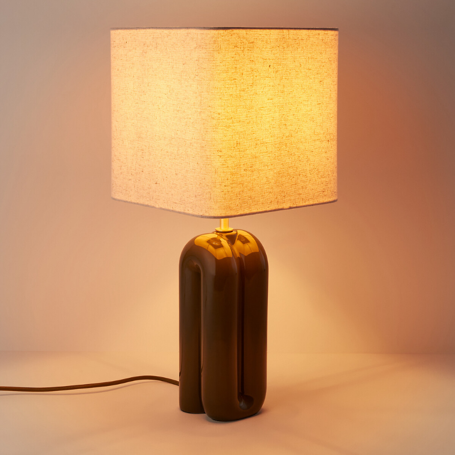 Lampe à poser céramique et lin, Malo