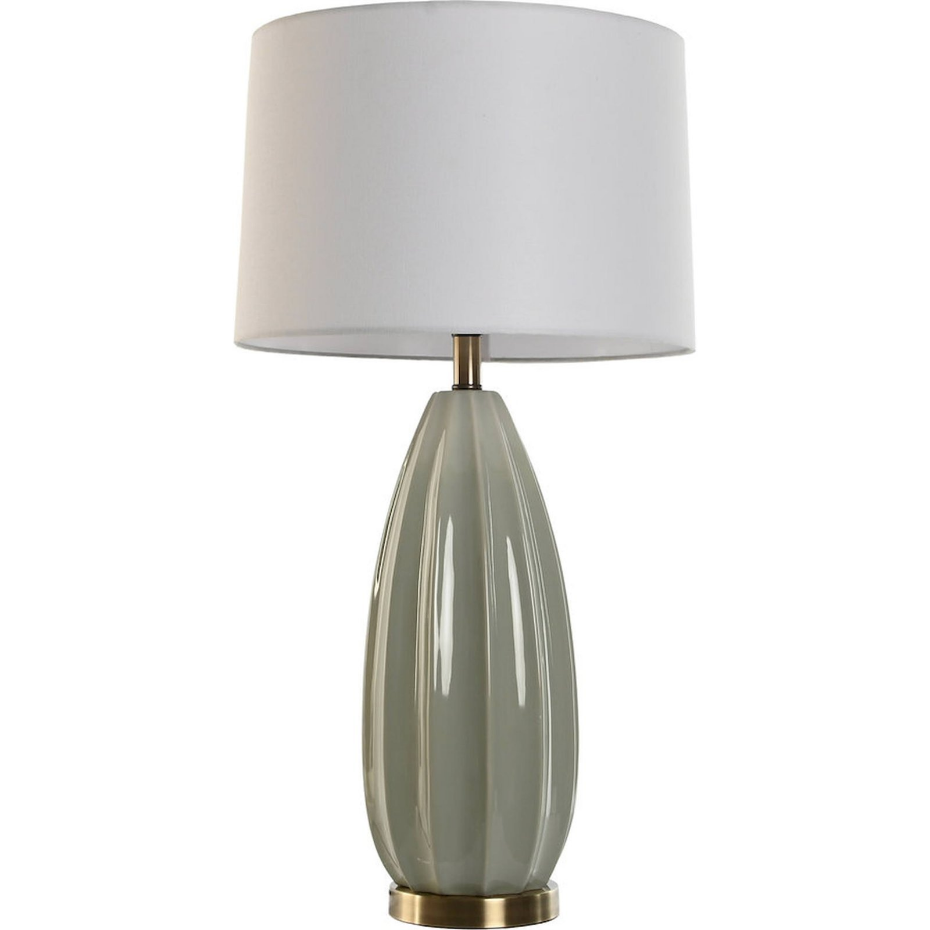 Lampe de table en grès et lin