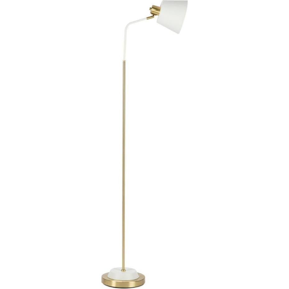 Lampadaire vintage en métal  mat et doré