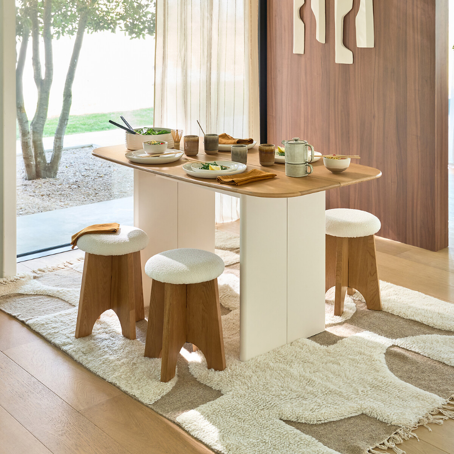 Table console bi-matière 2 à 4 couverts, Piana