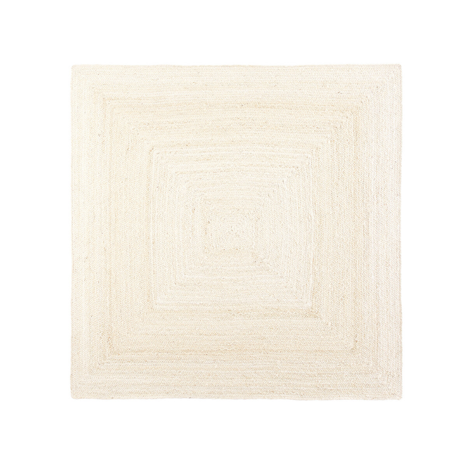 Tapis carré jute blanchi, Aftas