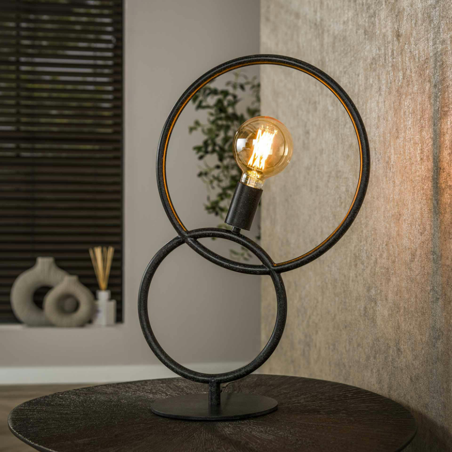 Lampe design noire – 2 anneaux TRIBECA
