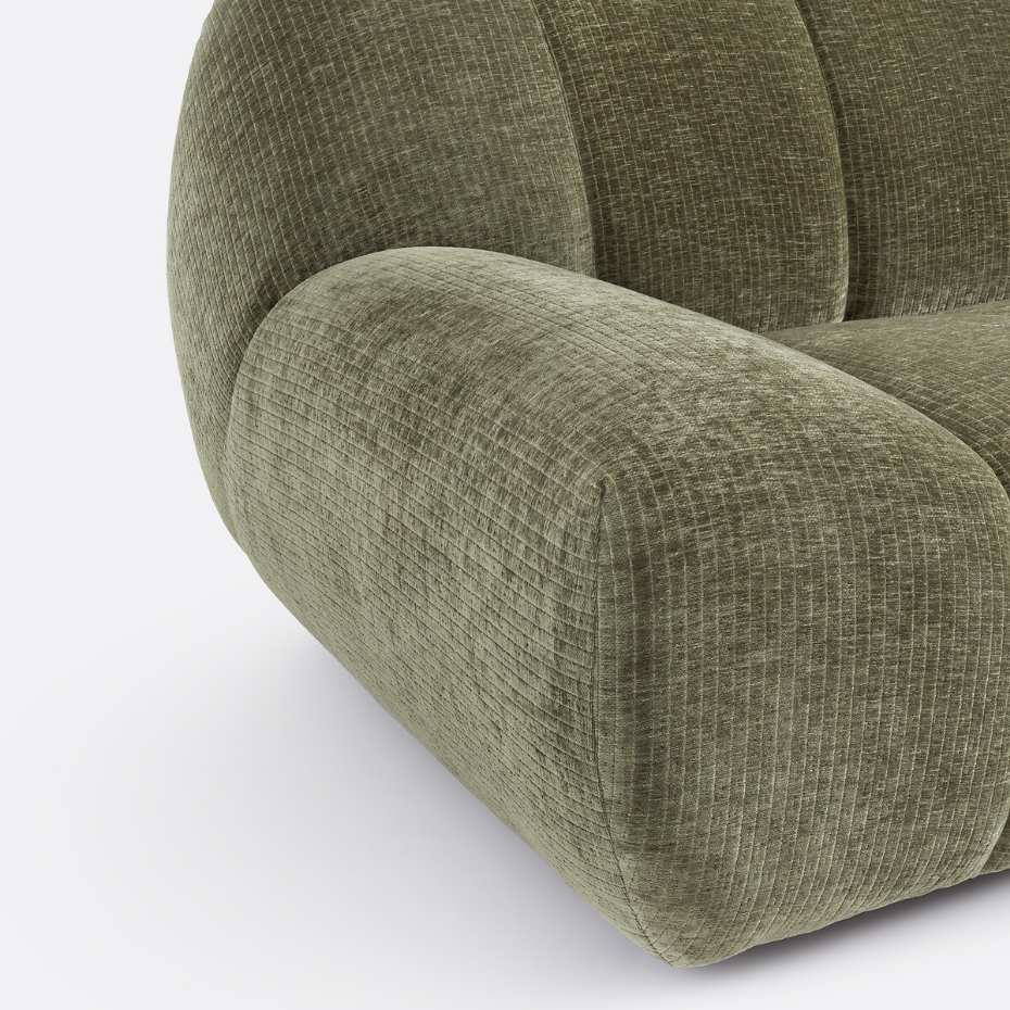 Fauteuil XL, velours côtelé vintage, Nuria