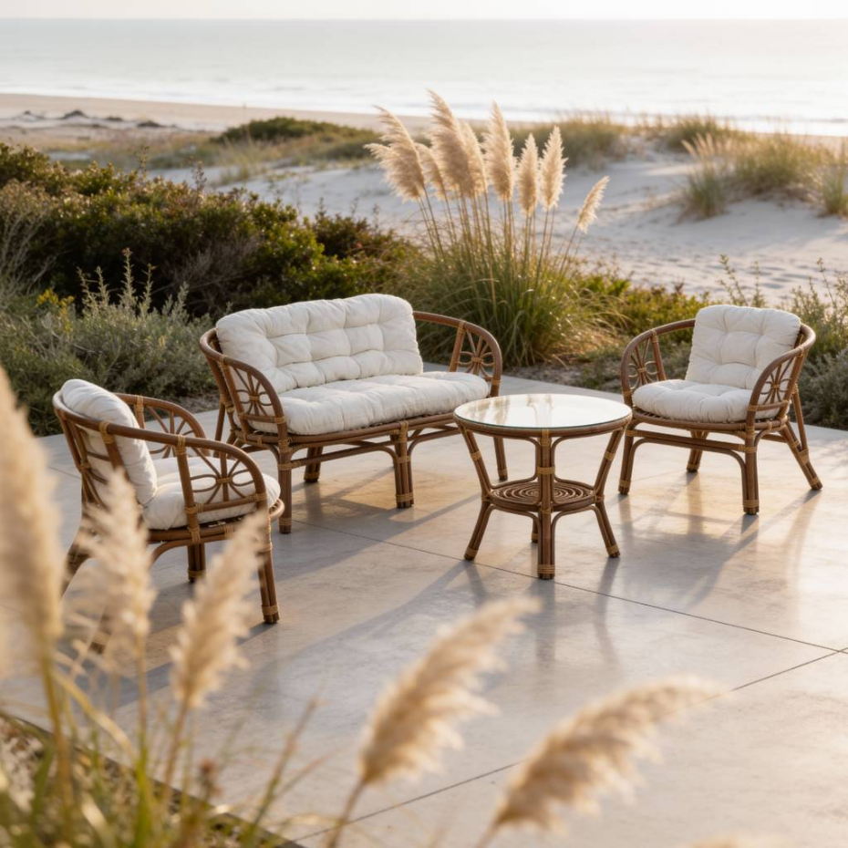 Salon de jardin en rotin 4 places  RATTAN