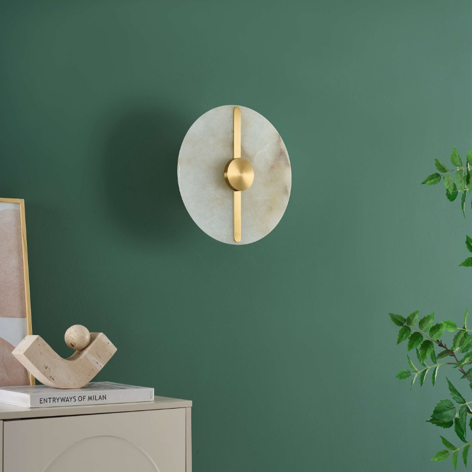 Applique LED disque en albâtre - LUNÉA