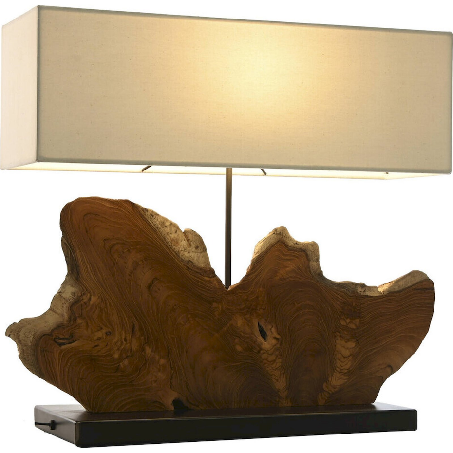 Lampe de table en bois et fer forgé rectangulaire Item Home Lamps 2c 24