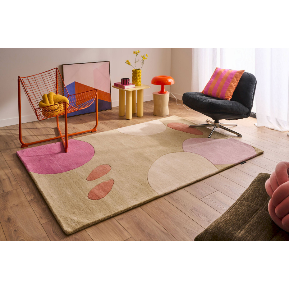 Tapis en laine et coton motif nuage Pantone