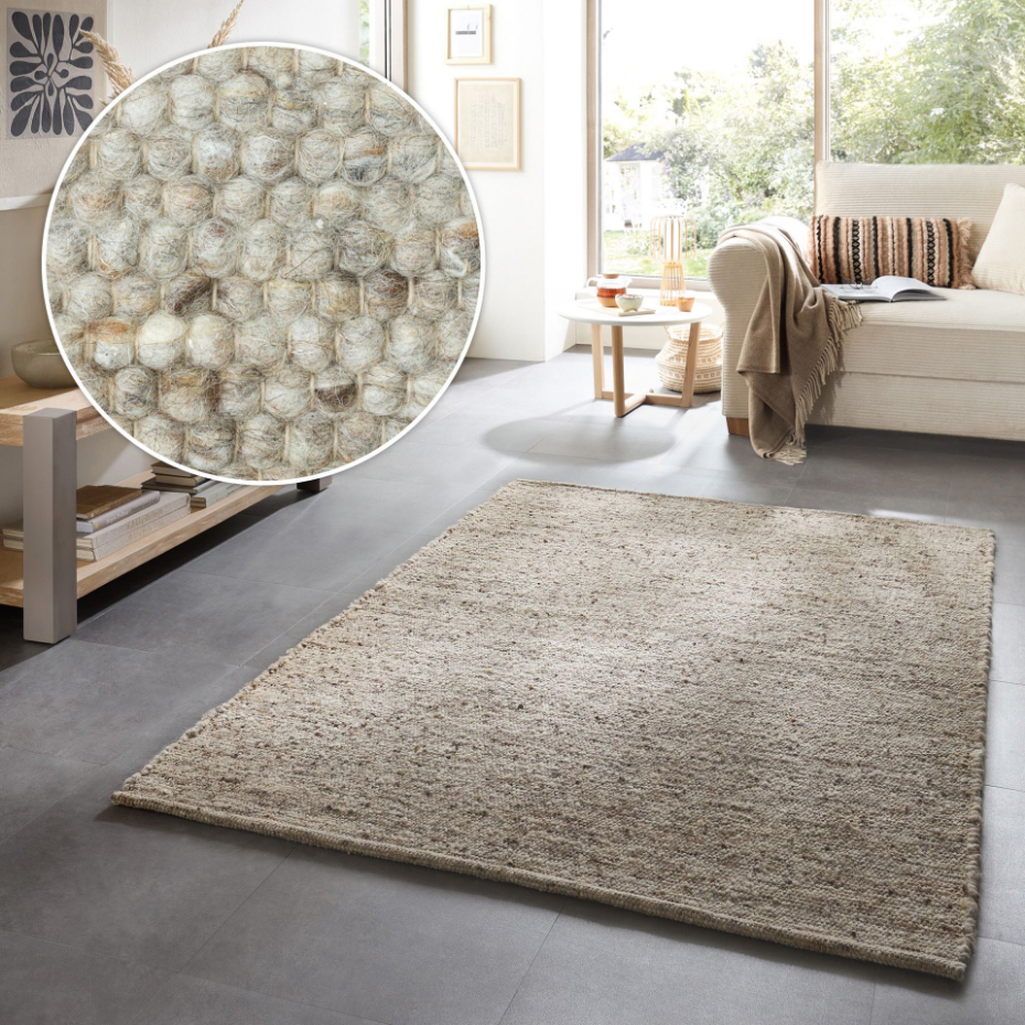 Tapis en laine chiné réversible tissé à la main - Alm Glueck