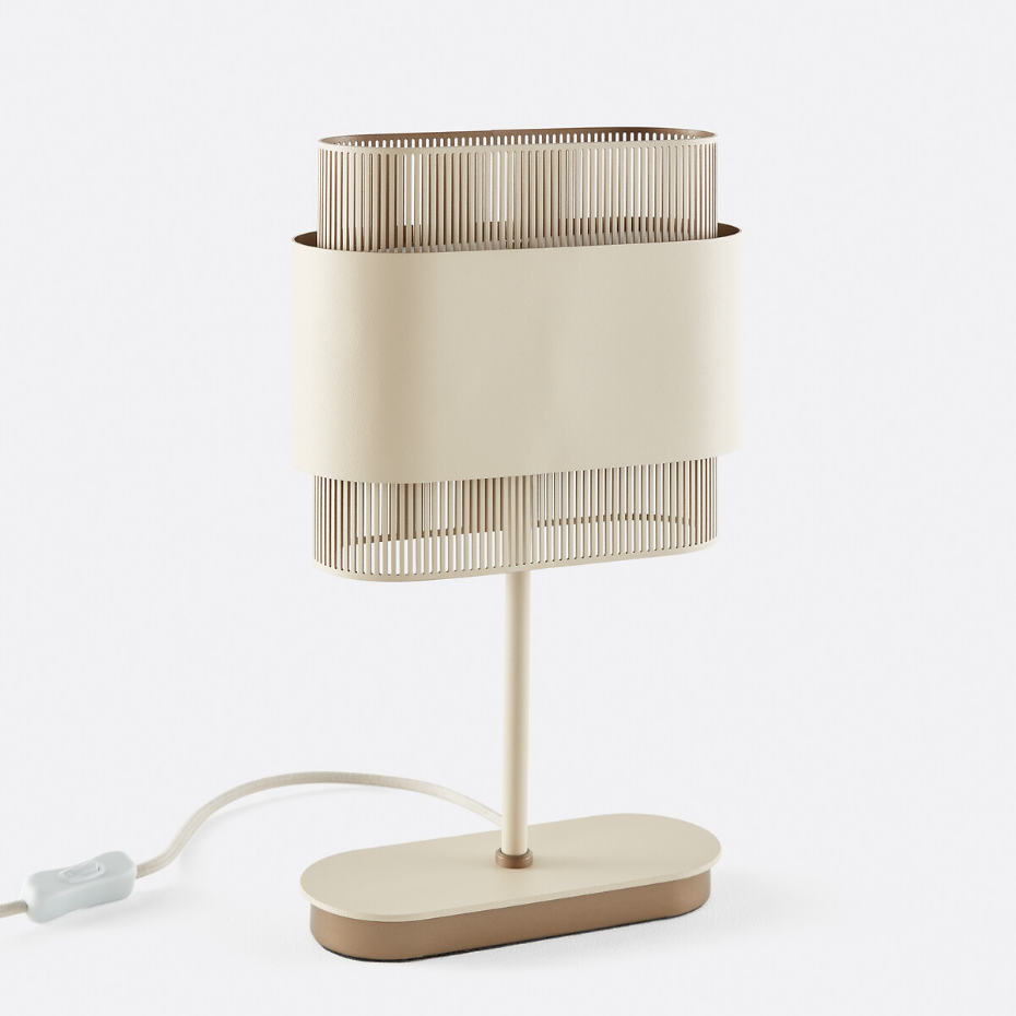 Lampe à poser double en métal fer, Leila
