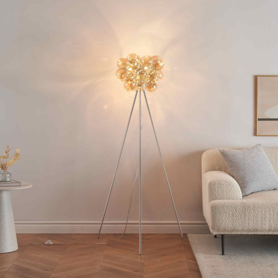Lampadaire trépied verre soufflé - BARTALI
