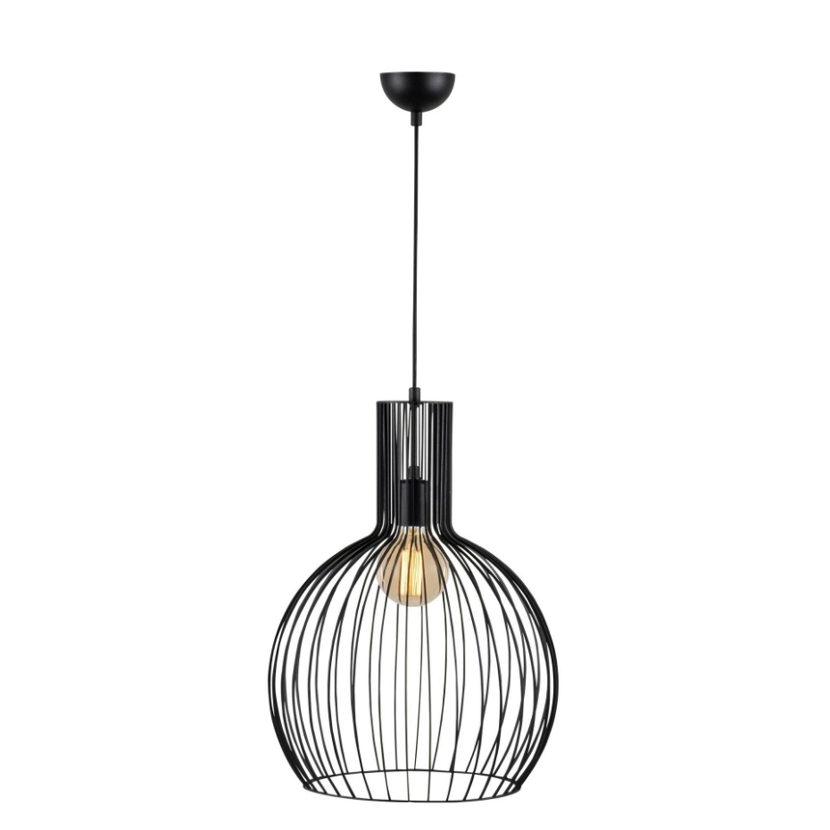 Suspension noire filaire – design globe moderne ERZIN