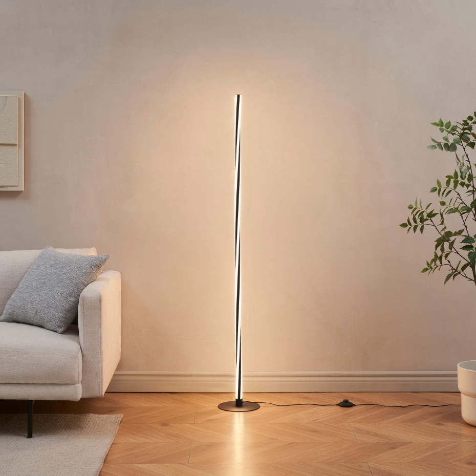 Lampadaire torsadé avec variateur - TELVO