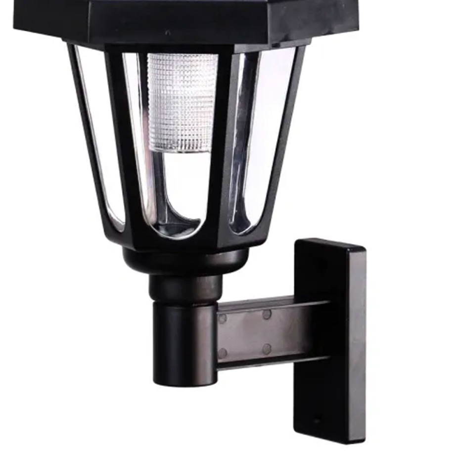 Lampe solaire murale en plastique noir
