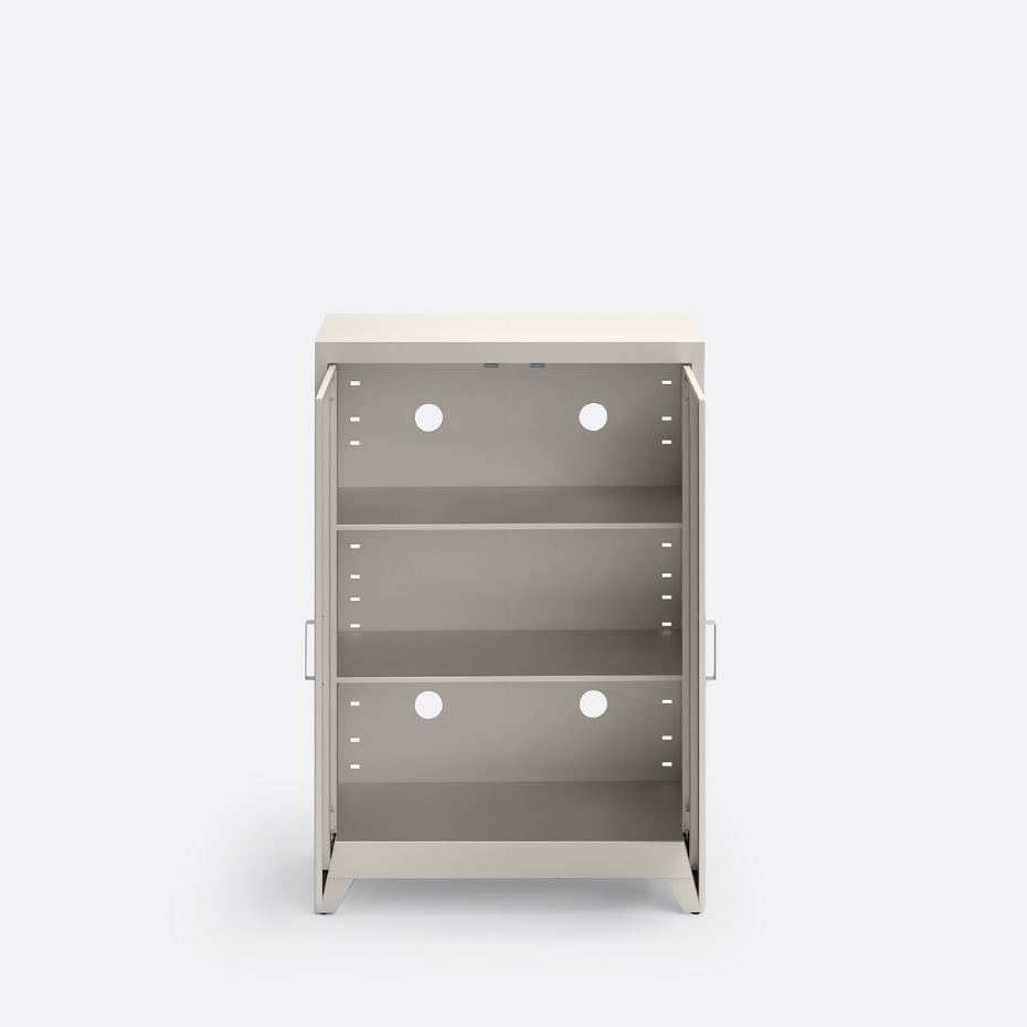 Armoire basse 2 portes en métal acier, Hiba
