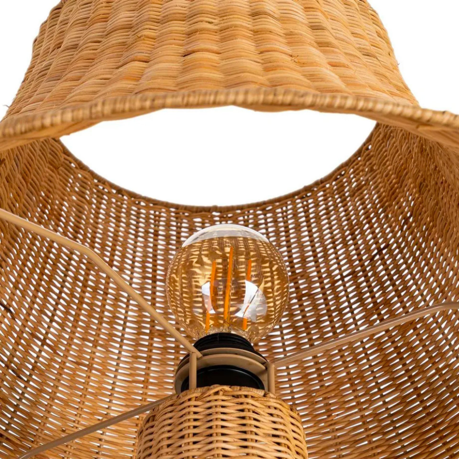 Lampadaire rotin tressé 60x60x118.5cm