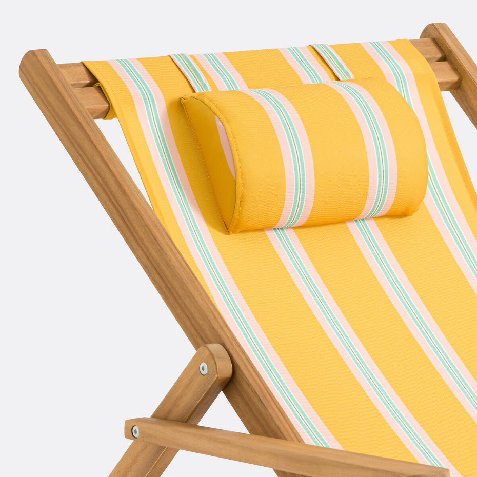 Chaise longue acacia et toile, Veniza