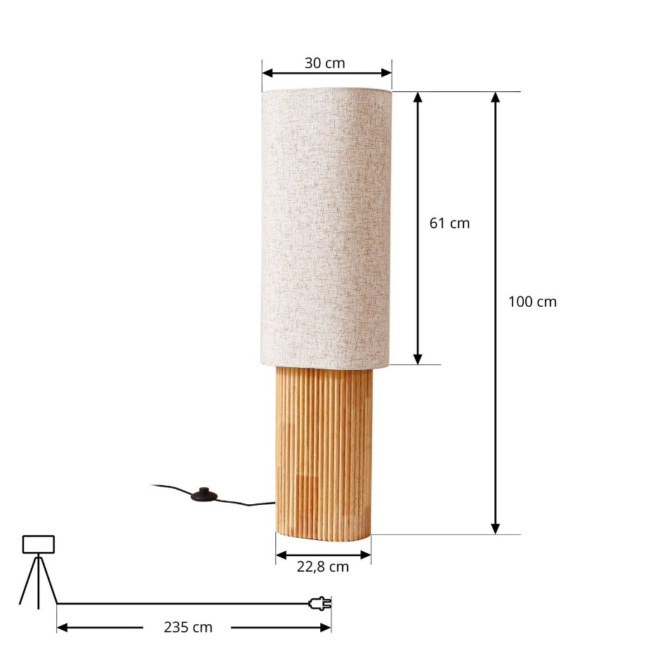 Lampadaire en bois scandinave, Kimiko