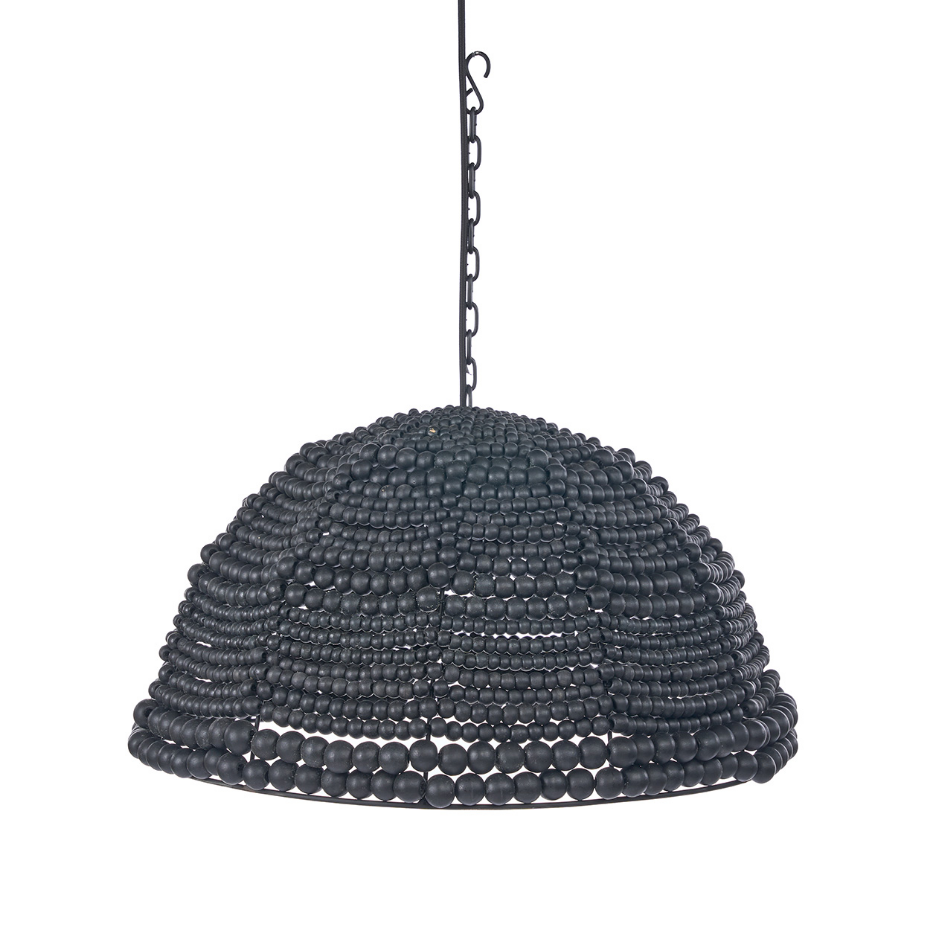 Suspension en bois et fer WOODEN BEAD DOME