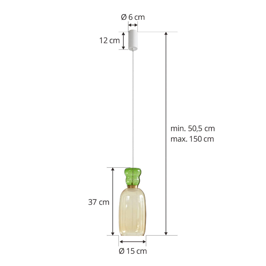 Suspension en verre jeunesLED, Fay