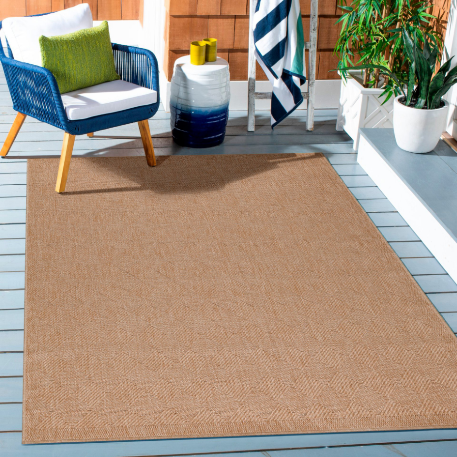 Tapis intérieur extérieur aspect jute chevron DHAKA