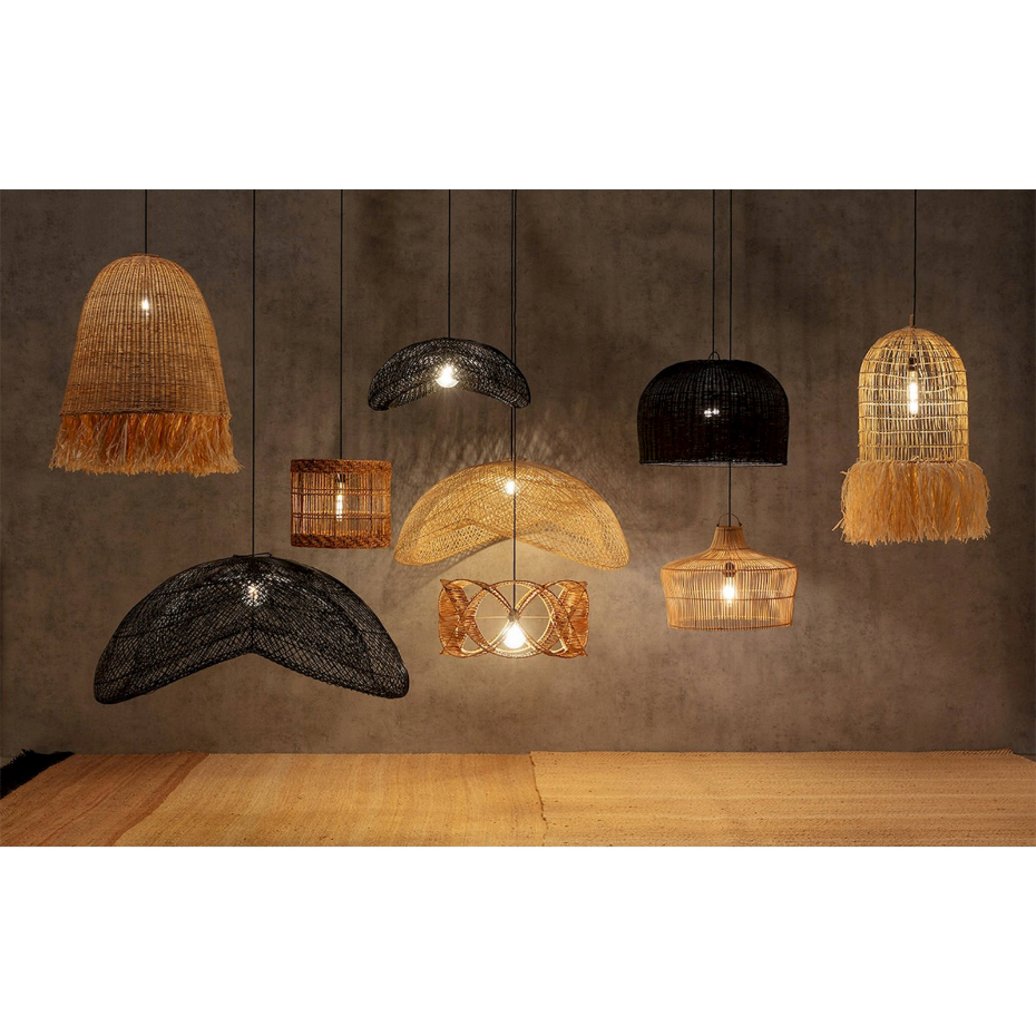 Suspension en rotin tressé design