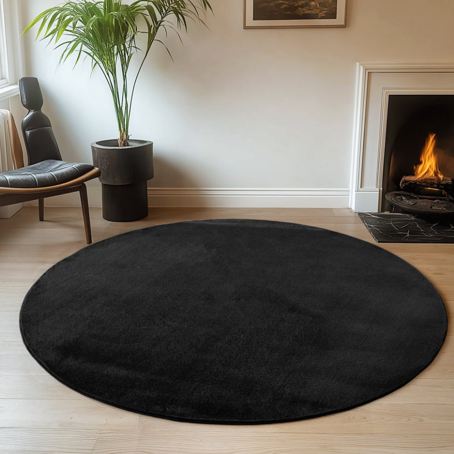 Tapis de salon uni doux ALBA
