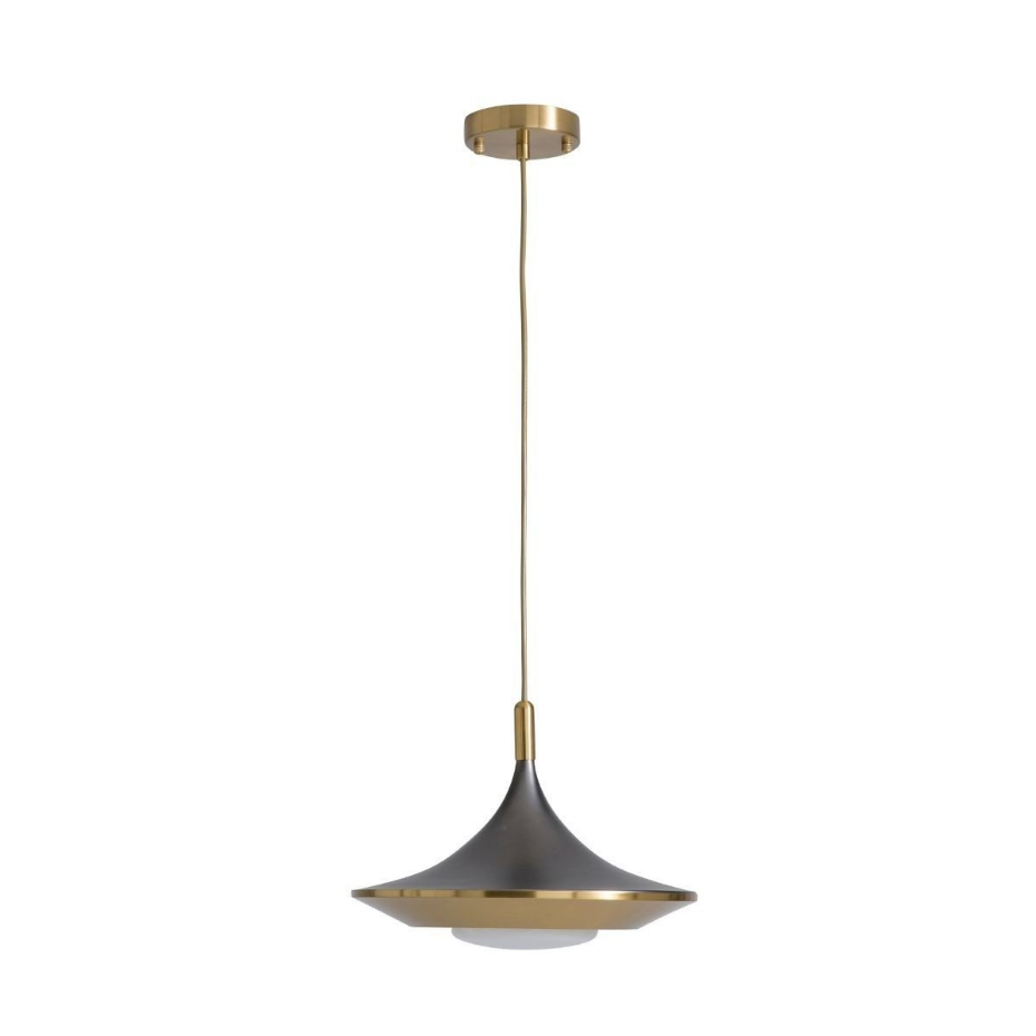 Lustre en métal noir et finition laiton doré H40-200 cm - ORION