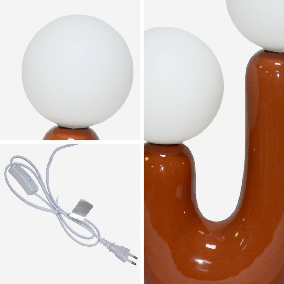 Lampe de table organique céramique et verre H 31cm DEVA