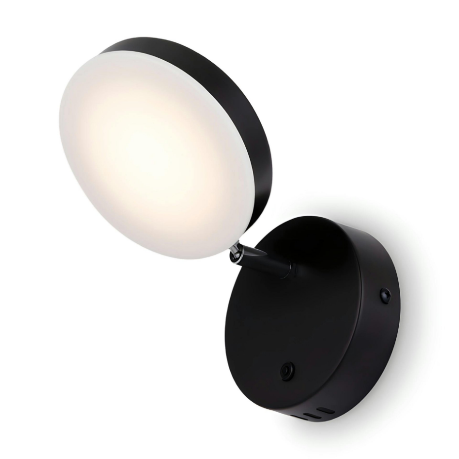 Applique murale orientable noire – forme ronde OCALA