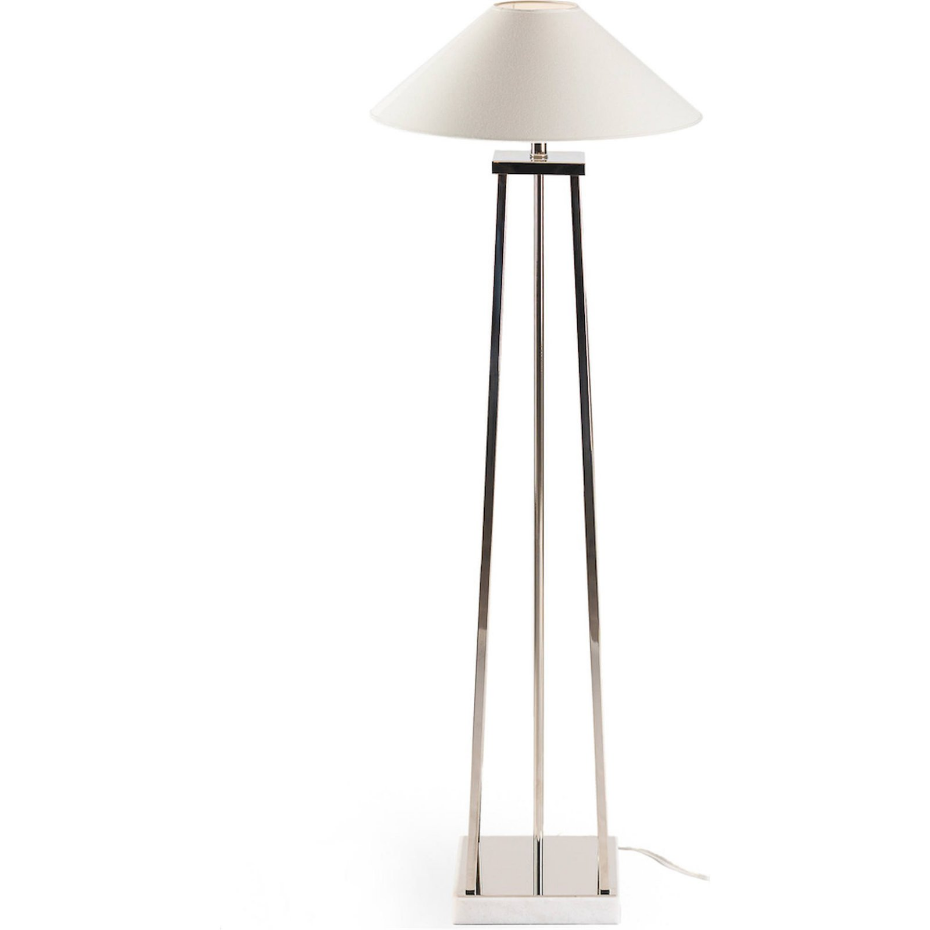 Lampadaire en métal et marbre base carrée