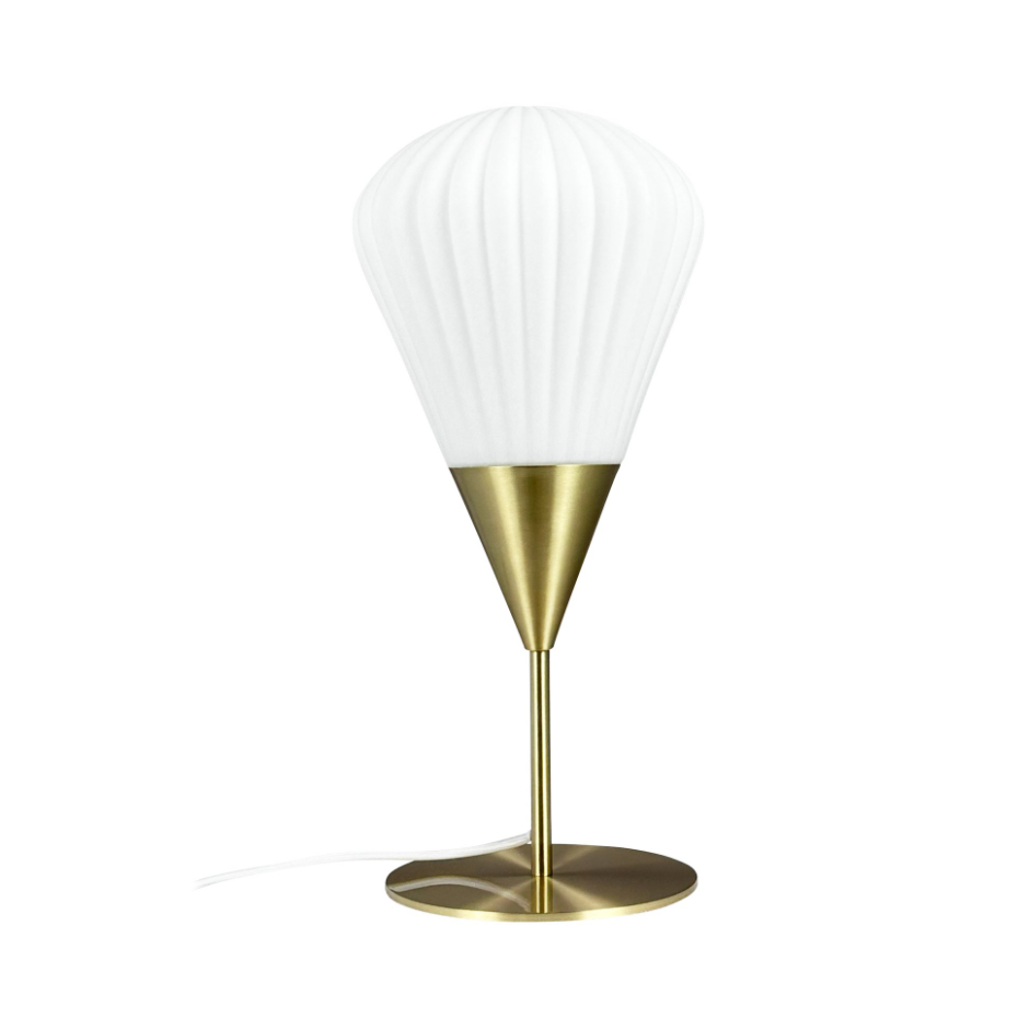 Lampe à poser en métal et en verre laiton Ballon
