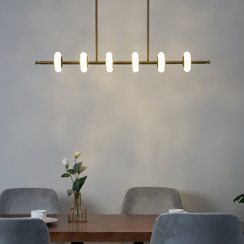 Suspension verre anneaux luxe - CASSANDRA