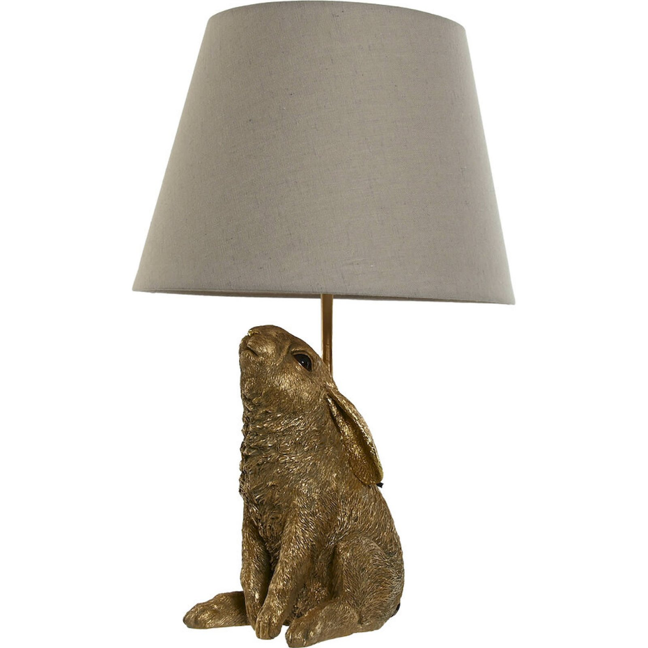 Lampe de table lapin en résine style shabby rond Shabby