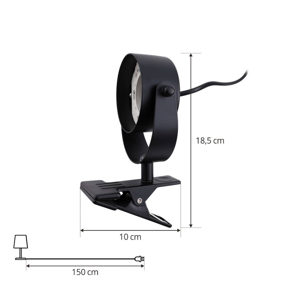 Lampe à pince en métal moderne, Jyla