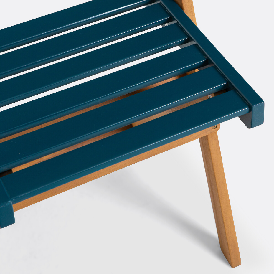 Ensemble de jardin pliable, 3 pièces, en acacia, DUDENA