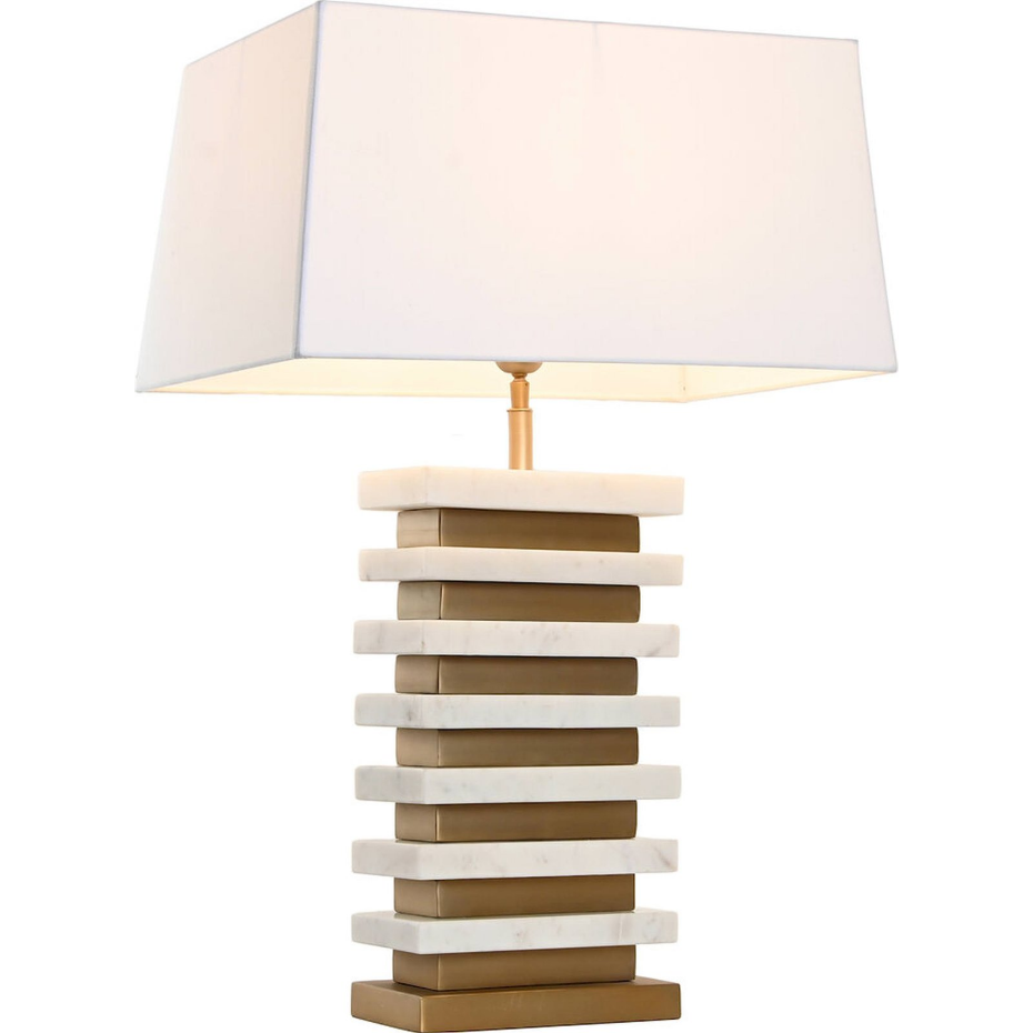 Lampe de table en marbre forme rectangulaire