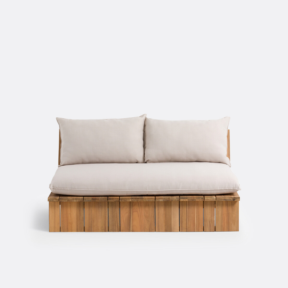 Canapé de jardin, acacia, Brut
